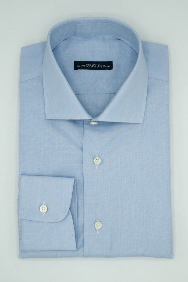 Fil a Fil Azzurro Collo Francese