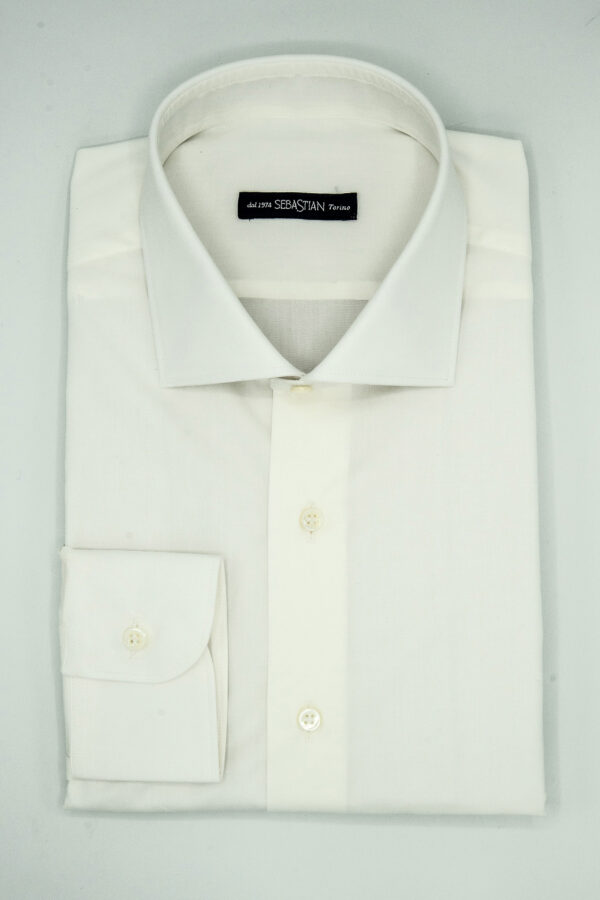 Twill Bianco Collo Francese